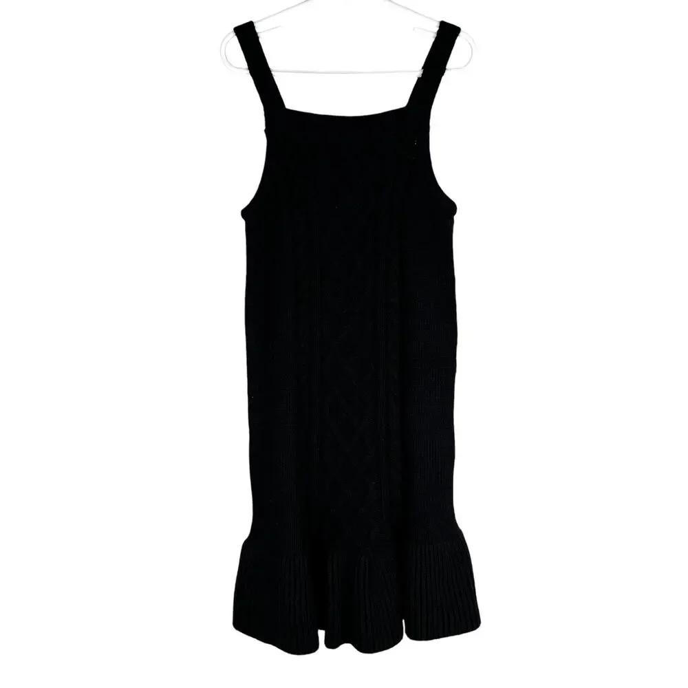 Gymboree Girls Cable Knit Sweater Dress Black 7 Sleeveless New